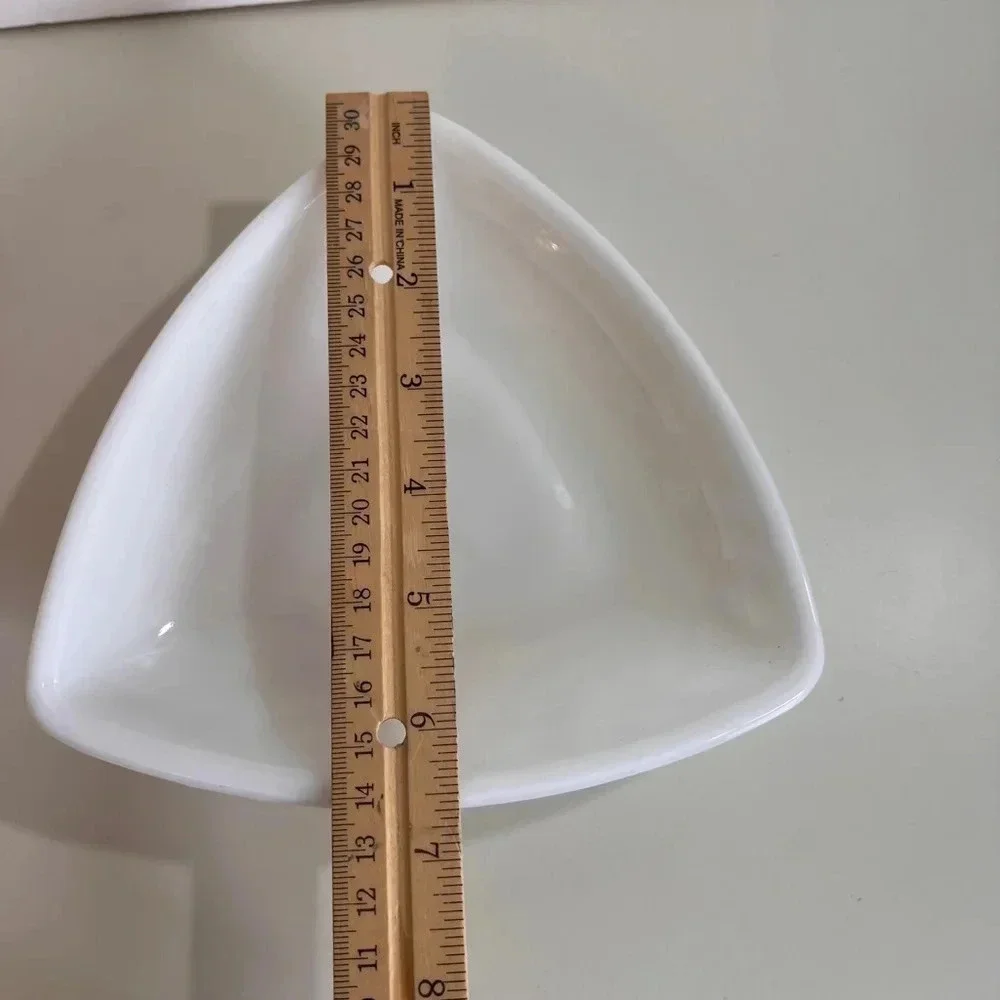 White‎ vintage milk glass Triangular Bowl tray